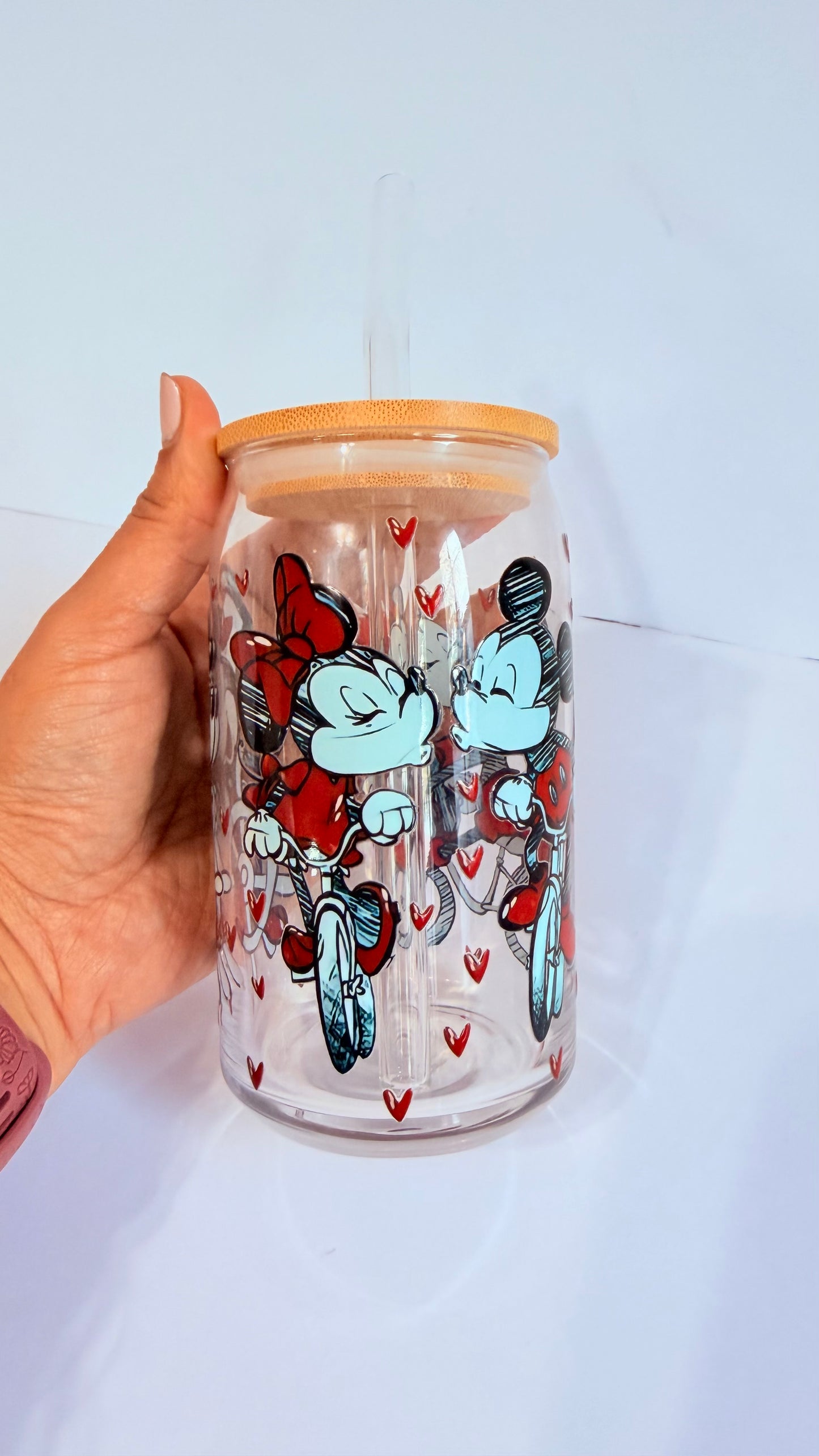 Personalized Valentine Glass Cup | Custom UV DTF Design