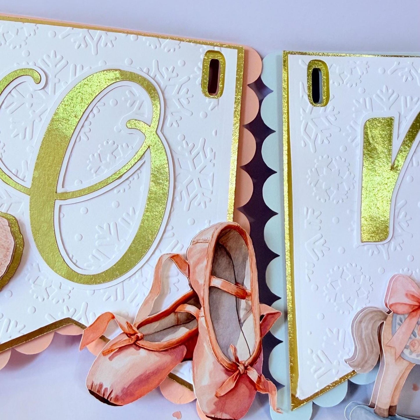 Winter Onederland Party, Ballerina Highchair Banner, Pink Christmas Theme.