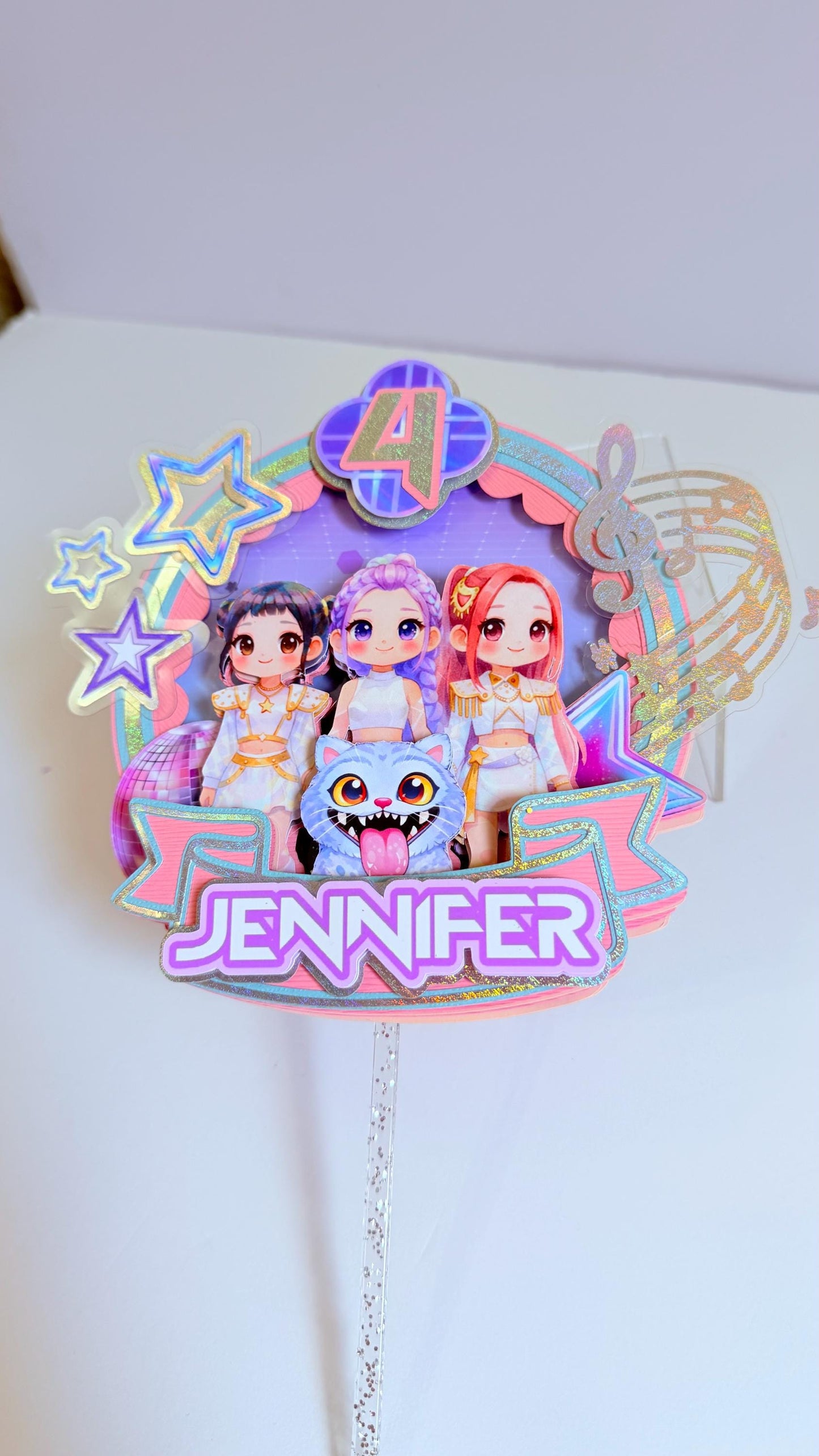 Kpop Cake Topper, Kpop Birthday Party Decor, 3D Layered Cake Topper, Girl Pop Star Theme, Cake Decoration, Personalized Kpop Theme.