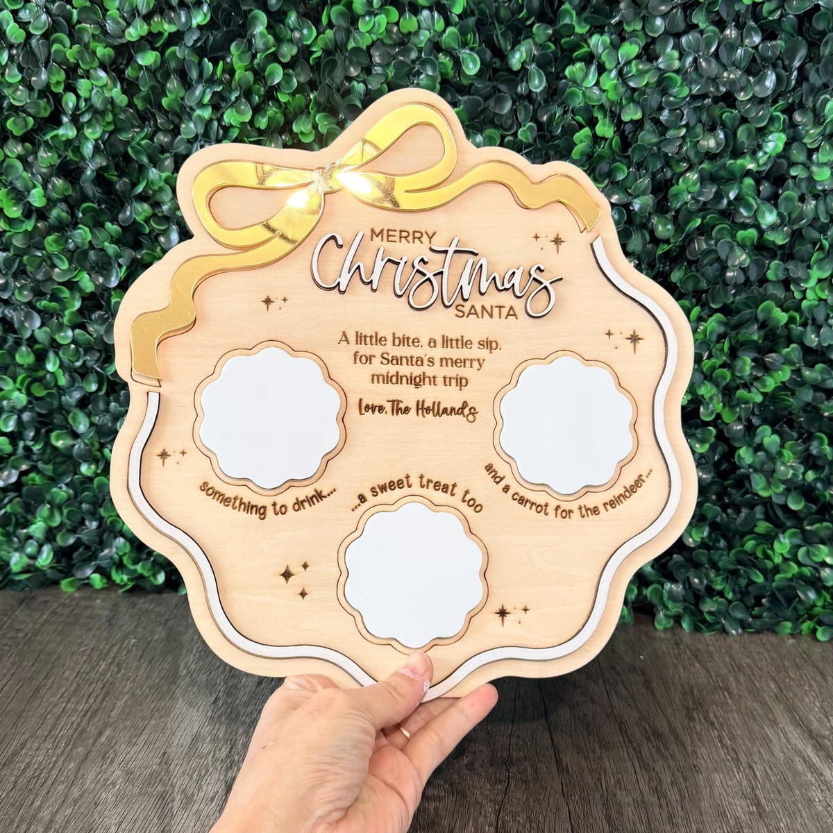 Personalized Coquette Santa Treat Tray