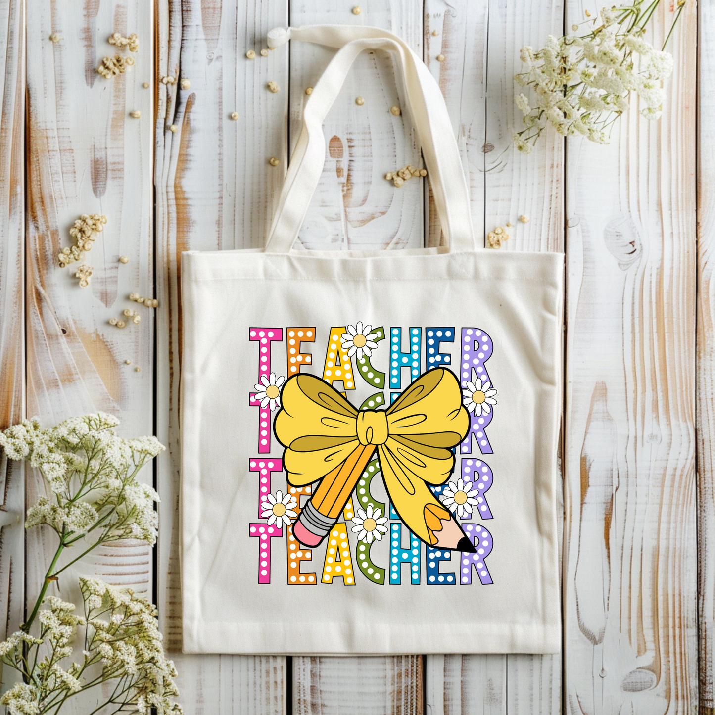 Custom Teachers Tote Bag, Customized Teacher Name Tote Bag, Teacher Appreciation Bag, Back to School Personalized Tote Bag