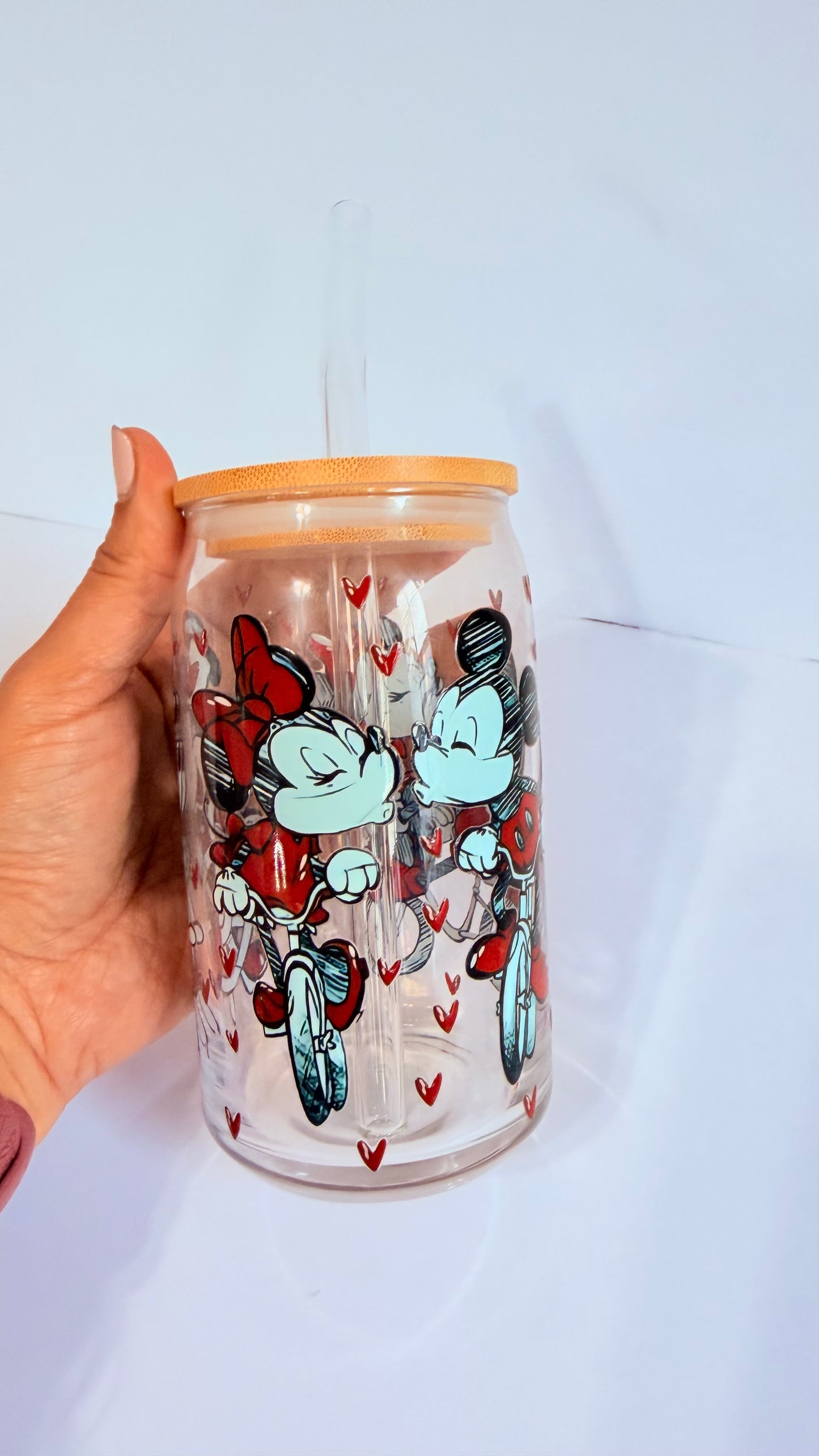 Personalized Valentine Glass Cup | Custom UV DTF Design