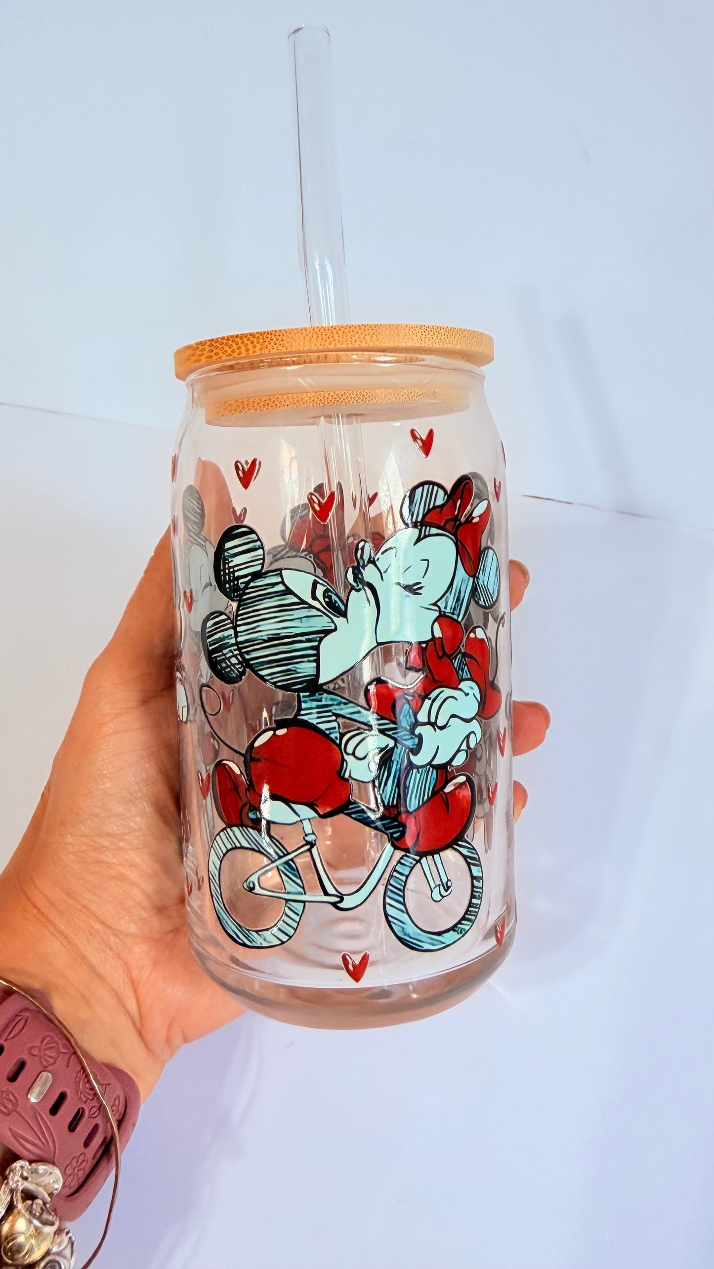 Personalized Valentine Glass Cup | Custom UV DTF Design