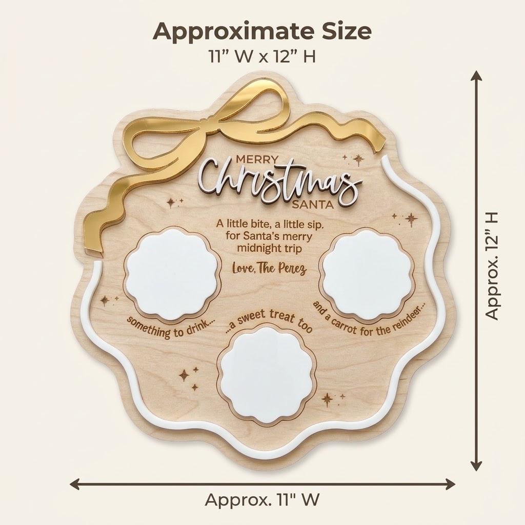 Personalized Coquette Santa Treat Tray