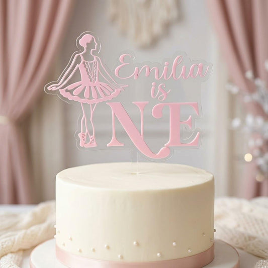 Ballerina First Birthday Cake Topper