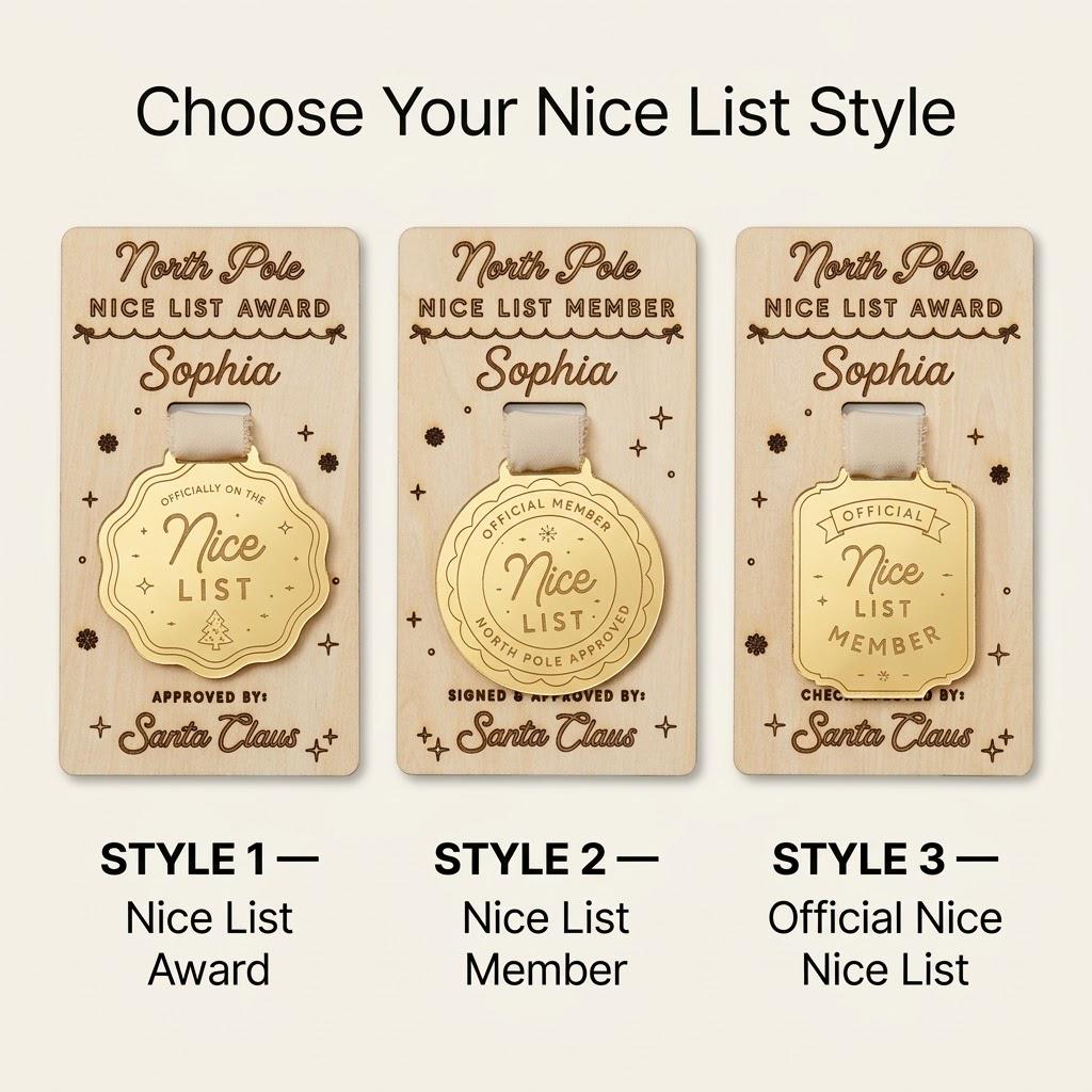 Personalized Santa Nice List Medal