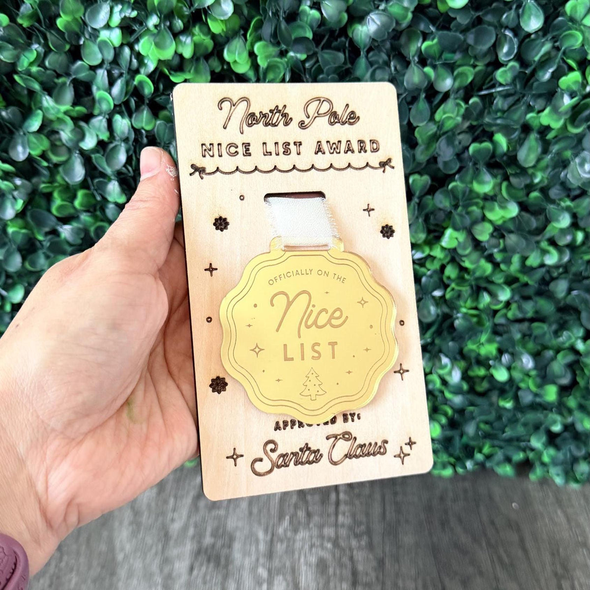 Personalized Santa Nice List Medal