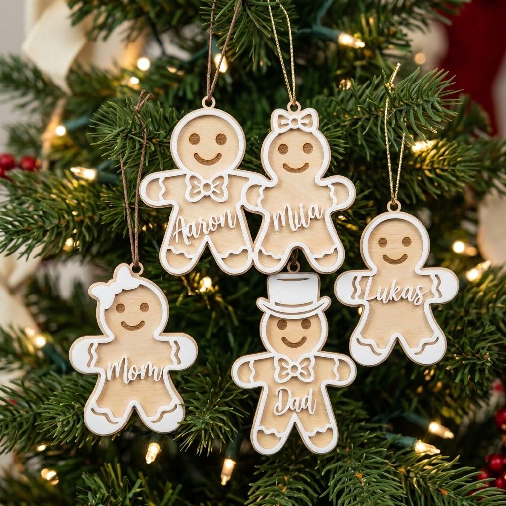 Personalized Gingerbread Family Ornament