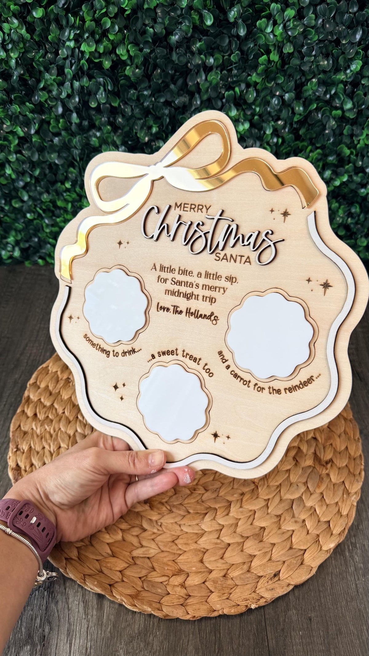 Personalized Coquette Santa Treat Tray