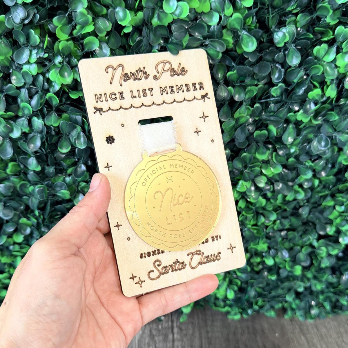 Personalized Santa Nice List Medal