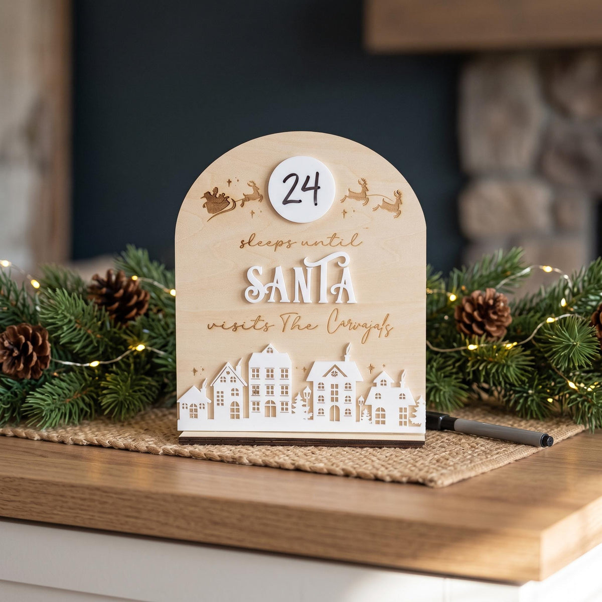 Sleeps Until Santa Christmas Countdown