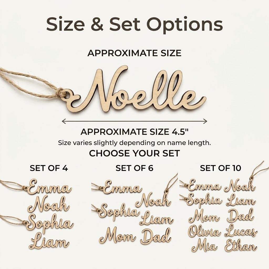 Personalized Script Stocking Name Tags