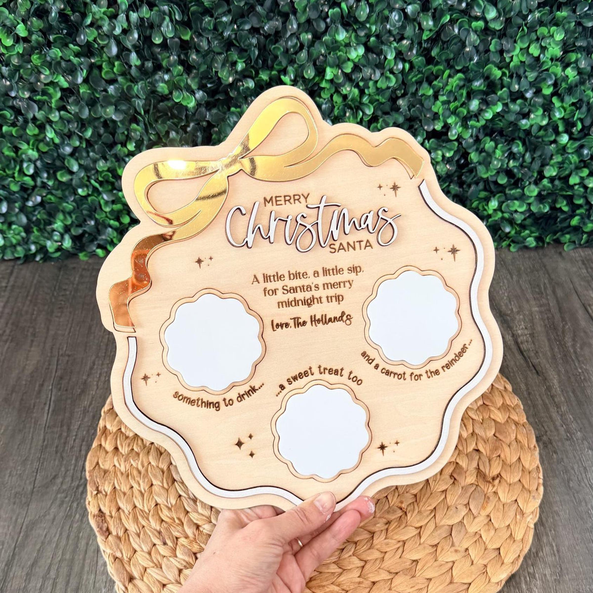 Personalized Coquette Santa Treat Tray