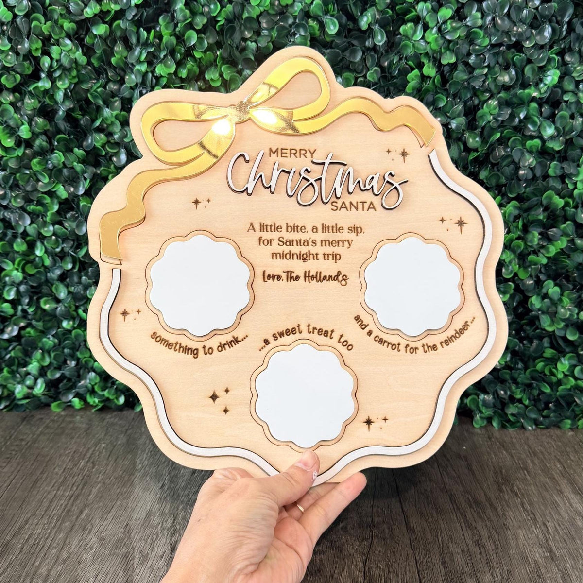 Personalized Coquette Santa Treat Tray