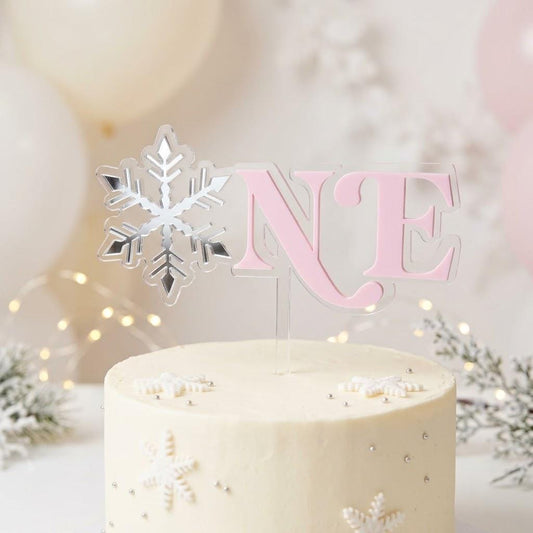 Winter ONEderland First Birthday Cake Topper