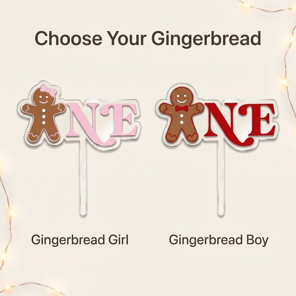 Gingerbread First Birthday Cake Topper