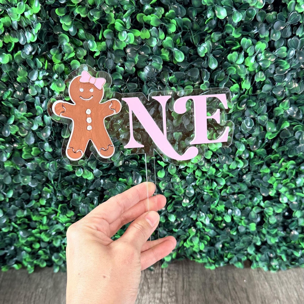 Gingerbread First Birthday Cake Topper