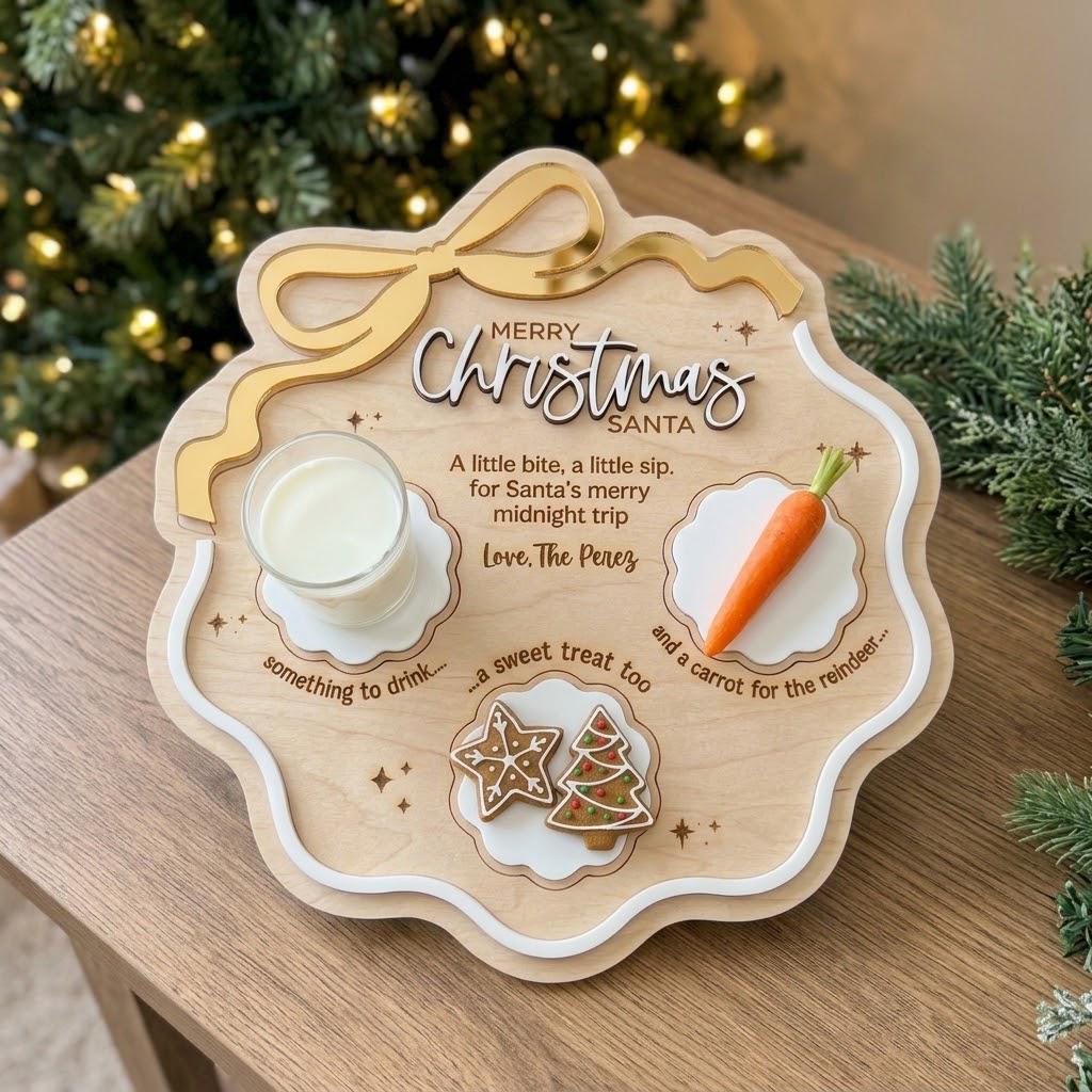 Personalized Coquette Santa Treat Tray