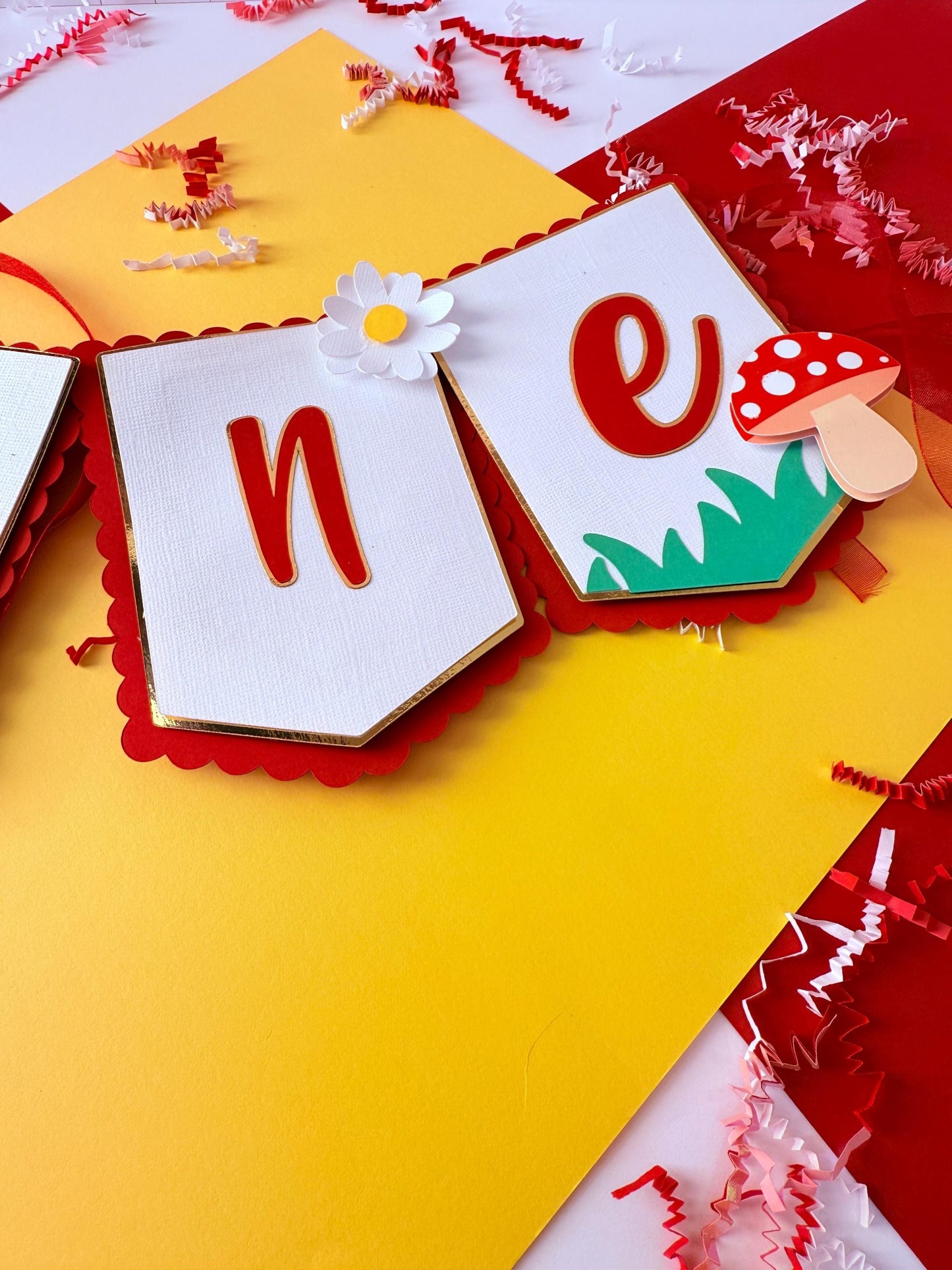 Ladybug High Chair Banner: First Birthday Party Decor