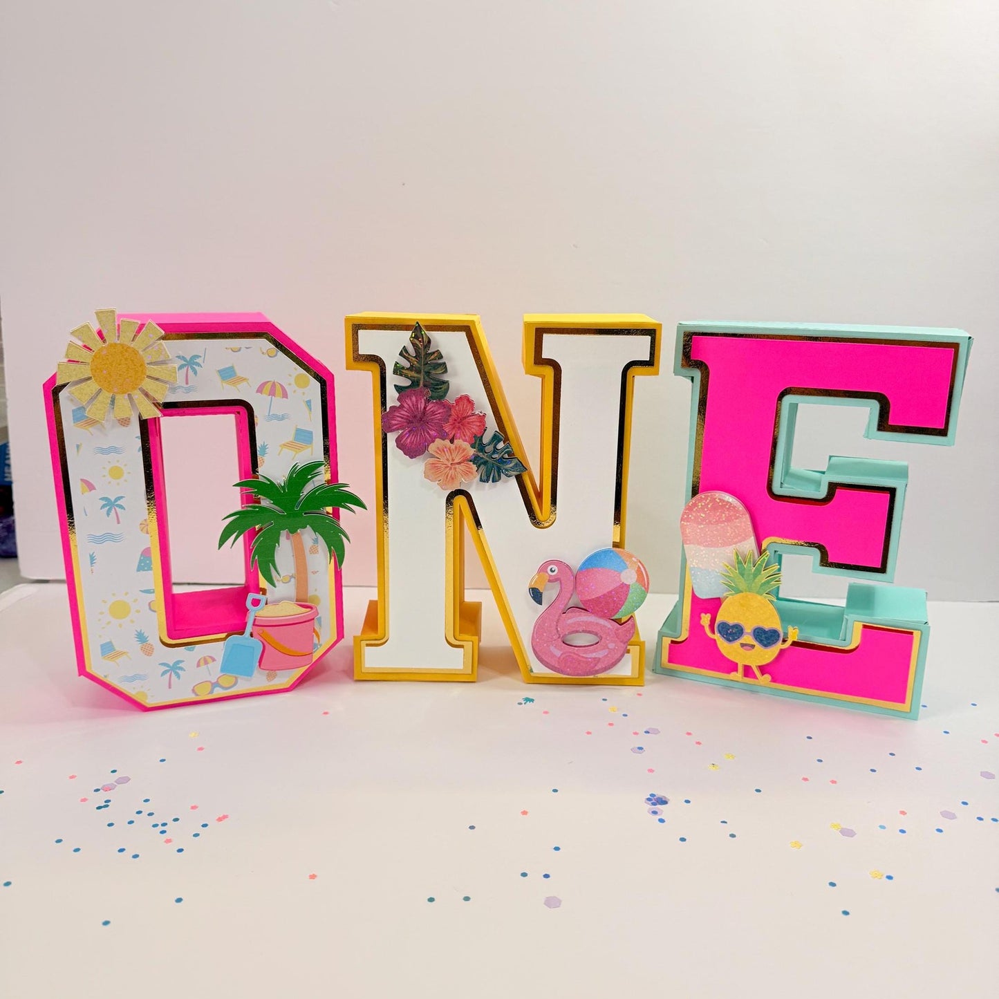 One in the Sun 3D Letters: Summer Pool Party Decor