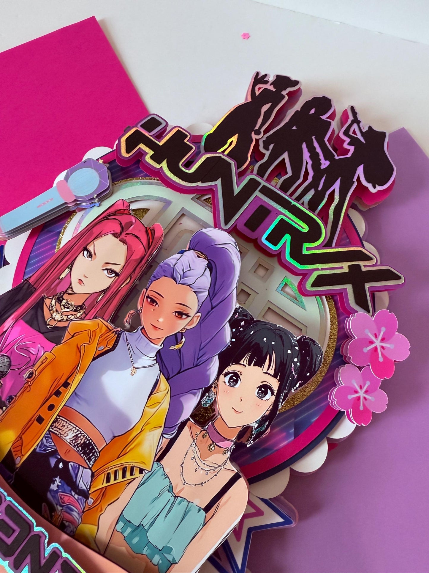 KPop Cake Topper, K pop Party Decor, KPop Girl Band Cake Topper, Girl K Pop Party Favors, Kpop Girl Band Cake Decor, Custom Fan Party Decor.
