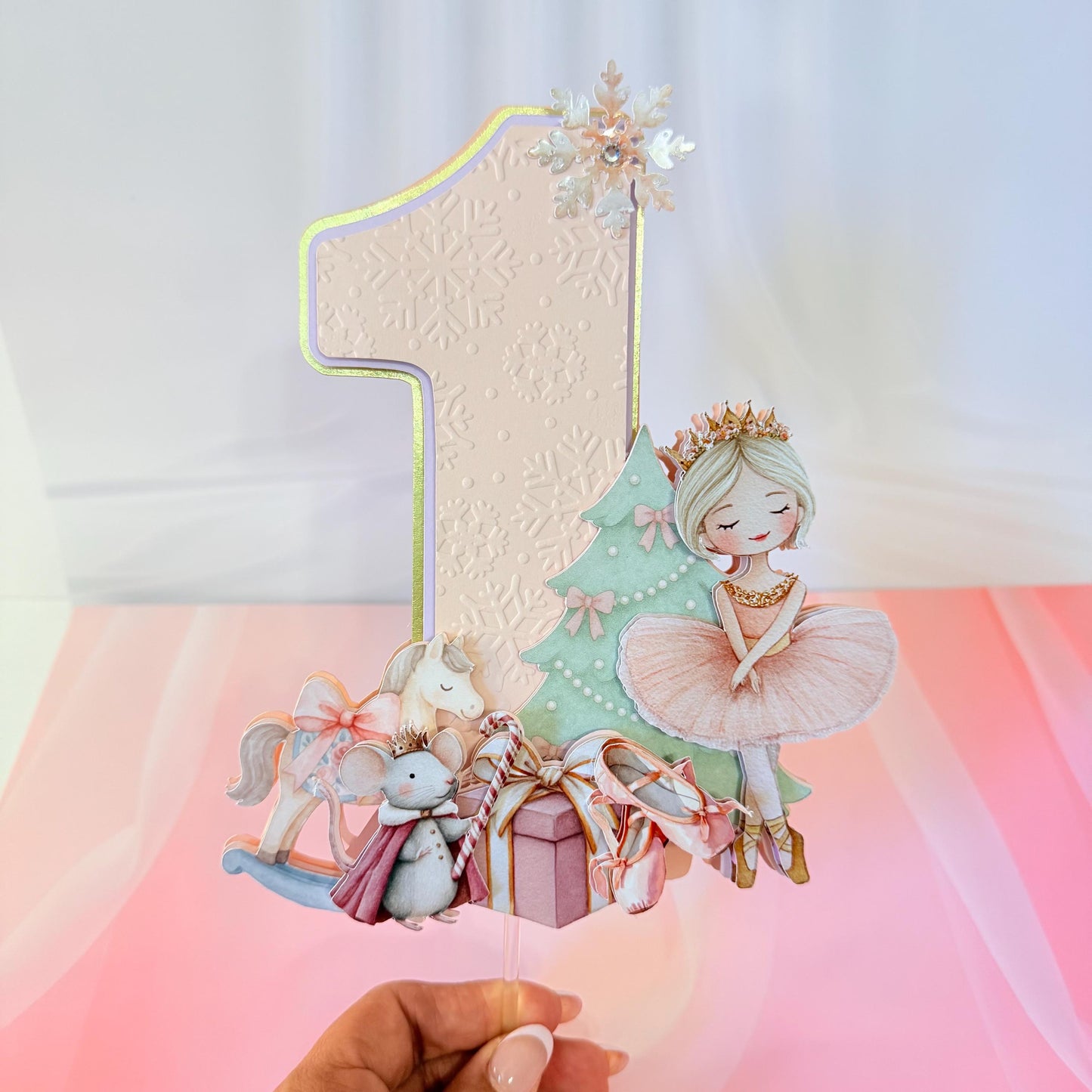 Sugarplum Fairy Cake Topper: Winter Wonderland Birthday Decoration, Christmas Ballet Decor.