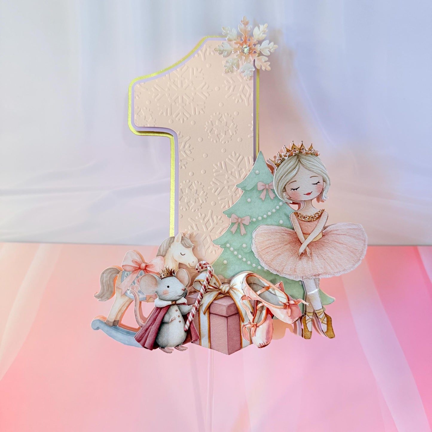 Sugarplum Fairy Cake Topper: Winter Wonderland Birthday Decoration, Christmas Ballet Decor.