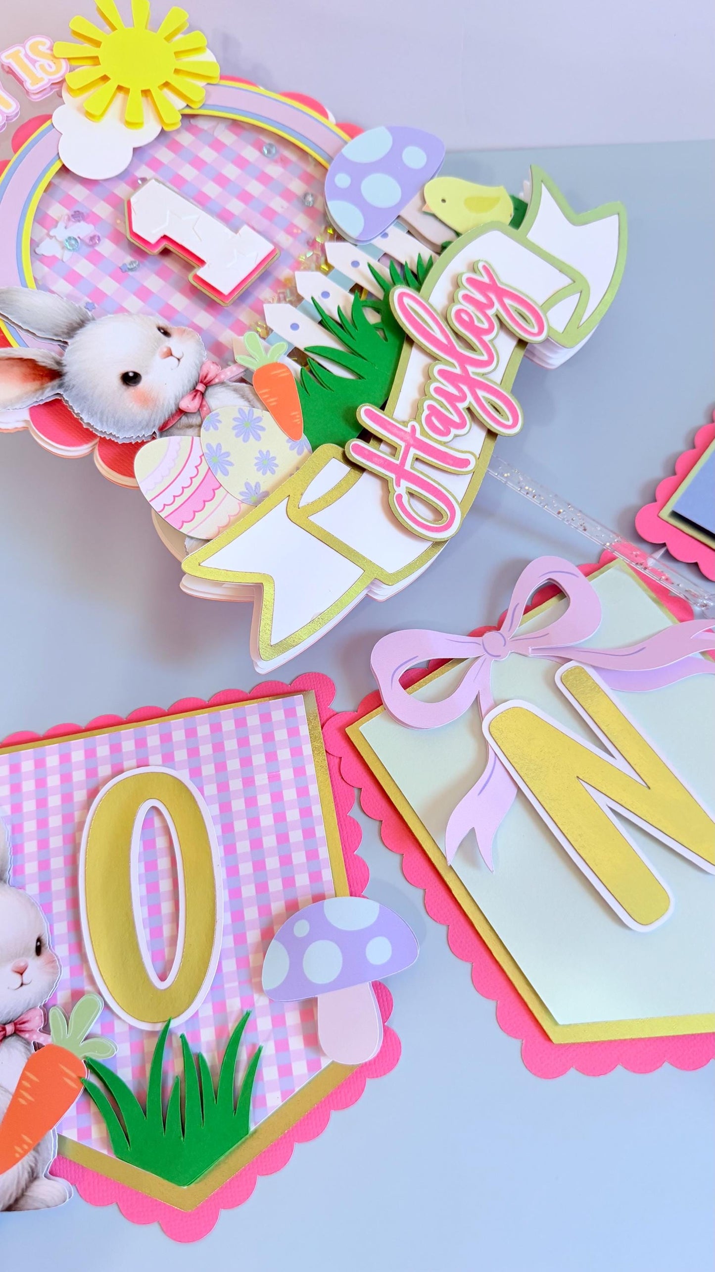 Some Bunny is One High Chair Birthday Banner, Easter First Birthday Theme, Bunny First Birthday Banner Party Decor.