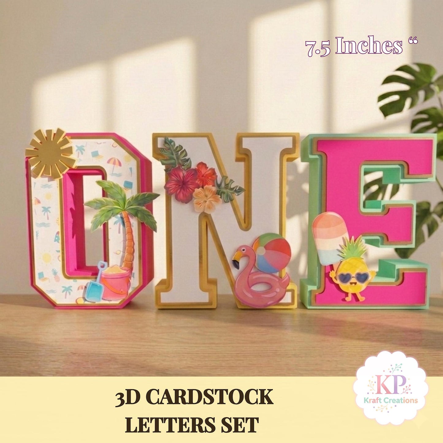 One in the Sun 3D Letters: Summer Pool Party Decor