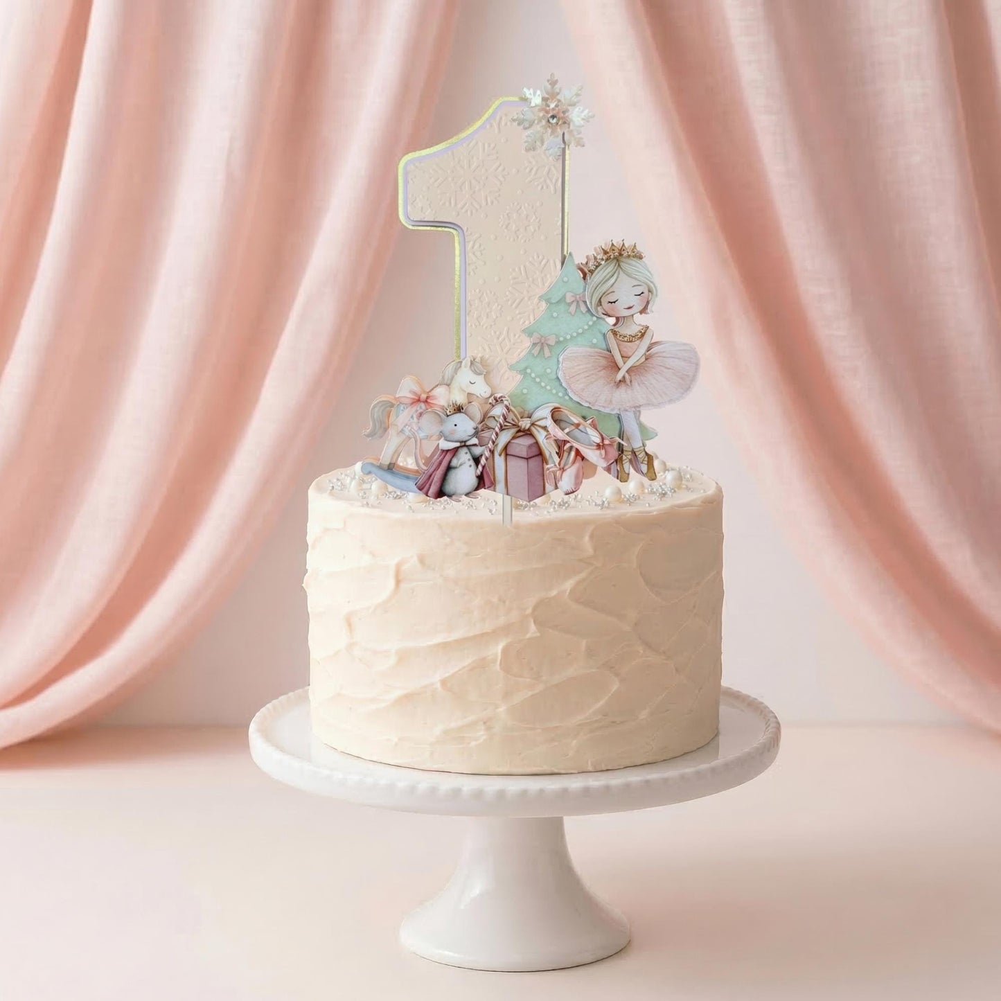Sugarplum Fairy Cake Topper: Winter Wonderland Birthday Decoration, Christmas Ballet Decor.