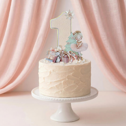 Sugarplum Fairy Cake Topper: Winter Wonderland Birthday Decoration, Christmas Ballet Decor.