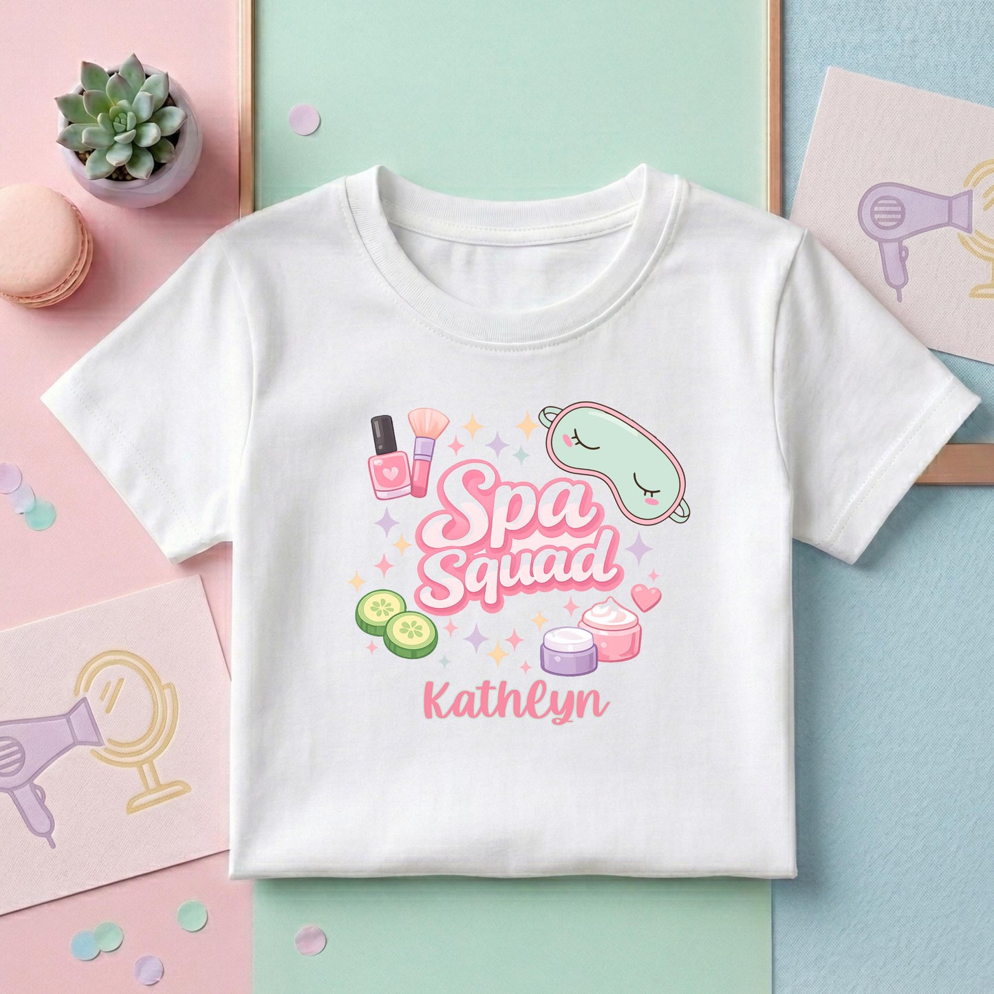 Spa Squad Birthday Shirt, Girls Spa Party Shirt, Personalized Spa Birthday Outfit, Pamper Party Shirt Kids, Spa-tacular Theme Birthday Tee