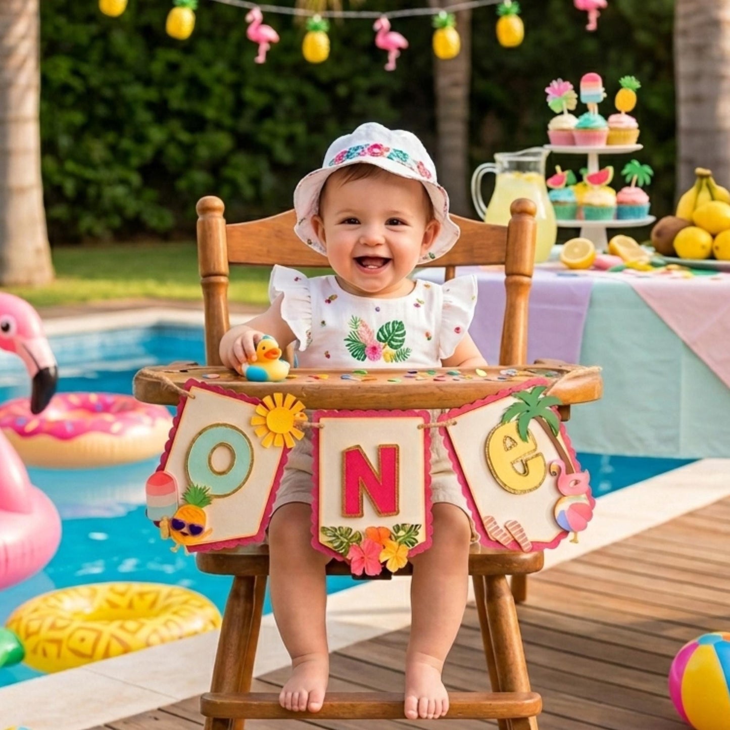 One in the Sun Cake Topper: Summer 1st Birthday Party Decoration
