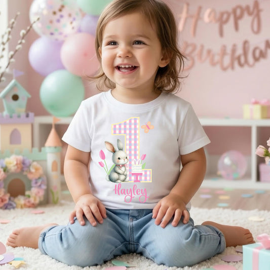 Some Bunny Is One Birthday Shirt, Personalized First Birthday Bunny Shirt, 1st Birthday Outfit, Bunny Birthday Party Shirt,Custom Name Shirt