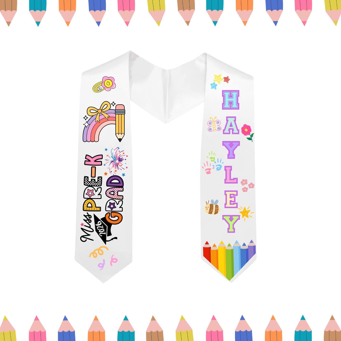 Girls Preschool Graduation Stole 2026, Pink Graduation Sash, Pre-K Graduation Gift for Girls, Custom Name Sash, Kindergarten Class Of 2026