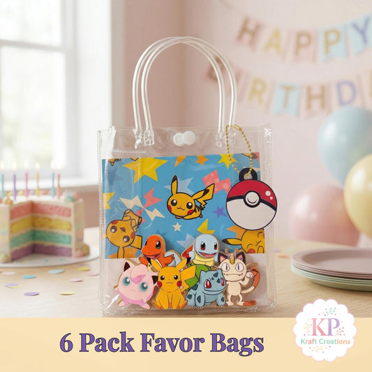 Personalized Favor Bags, Anime Trainer Theme Custom Favor Bags Birthday Poket Monster Birthday Decor.