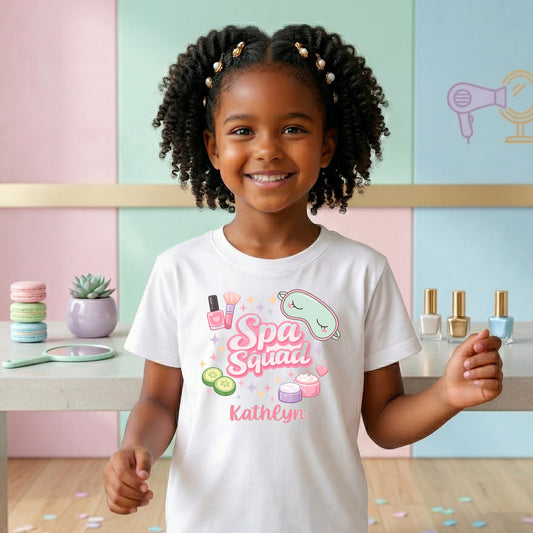 Spa Squad Birthday Shirt, Girls Spa Party Shirt, Personalized Spa Birthday Outfit, Pamper Party Shirt Kids, Spa-tacular Theme Birthday Tee