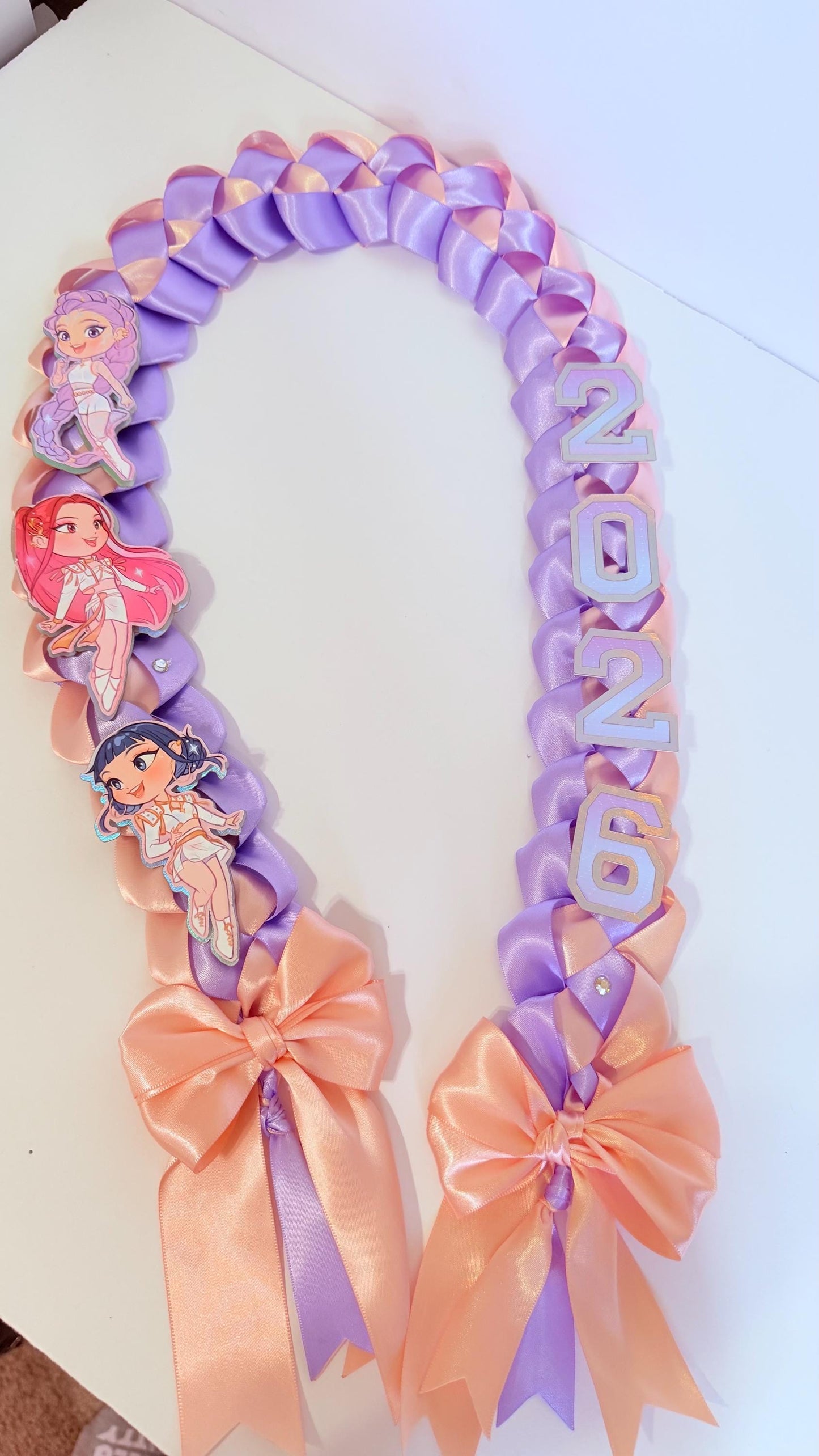Preschool Graduation Lei 2026, Kinder Grad Ribbon Lei, Kpop Inspired Graduation Lei, Custom Graduation Lei Kids, Satin Ribbon Lei
