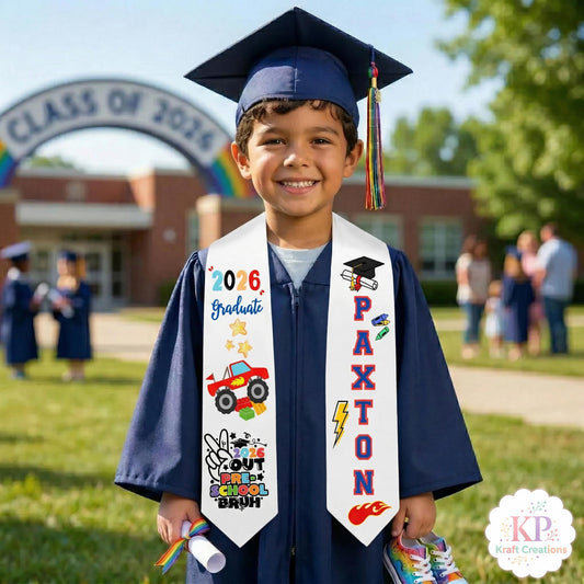 Personalized Graduation Stole 2026, Kids Graduation Sash, Custom Name Pre-K Graduation Outfit, Kindergarten Grad Stole, Graduation Gift