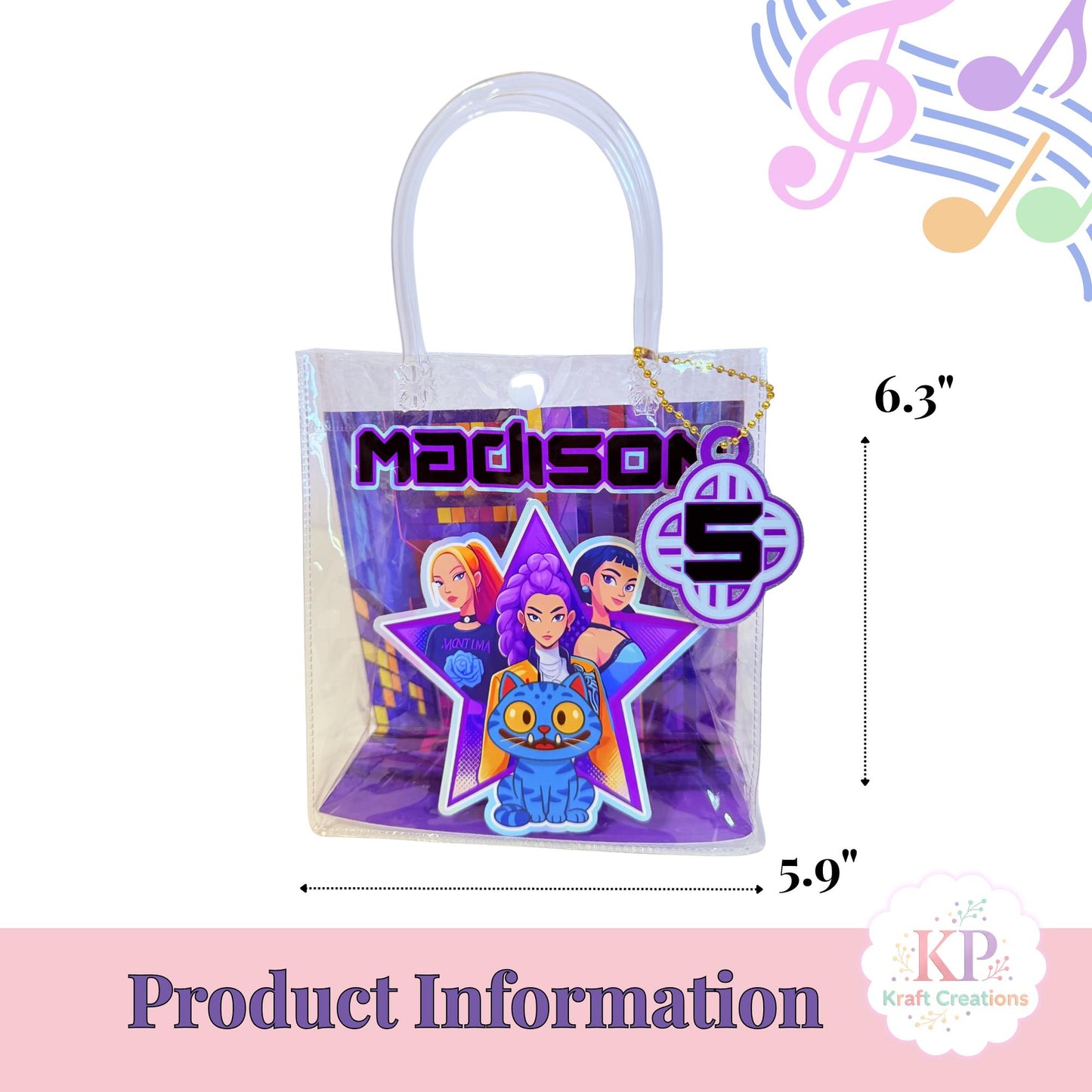 Personalized Favor Bags, Kpop Favors, Decorative Plastic Bags, Custom Goodie Bags Birthday Favor Bags, Girls Birthday Favors.