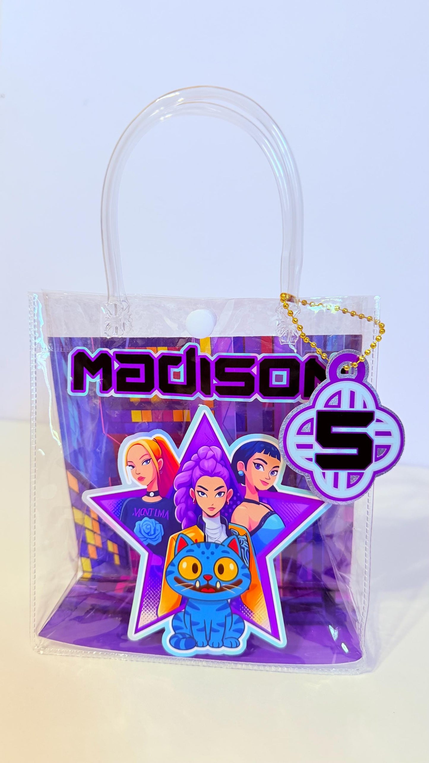 Personalized Favor Bags, Kpop Favors, Decorative Plastic Bags, Custom Goodie Bags Birthday Favor Bags, Huntr/x Birthday Favors.
