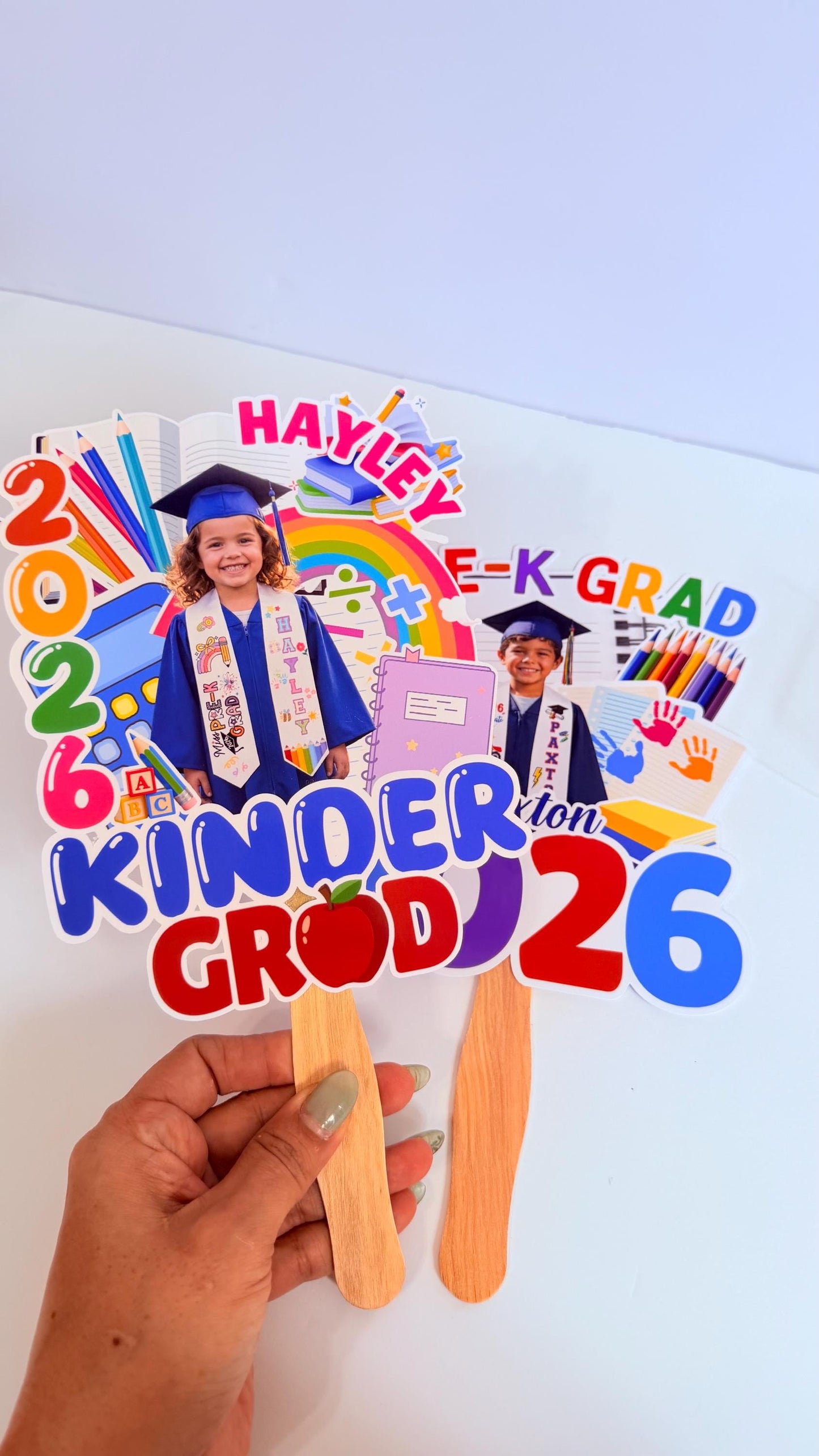 Personalized Preschool Graduation Fan, Kinder Grad Photo Fan 2026, Custom Kids Grad Fan, Photo Graduation Prop, Pre K Graduation Party Favor