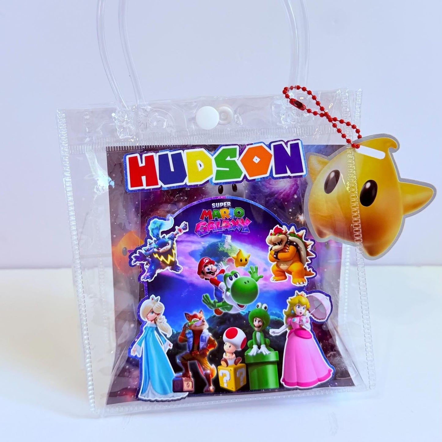 Mario Birthday Party Favor Bags, Super Bros Galaxy Inspired Favor Bags, Kids Birthday Party Goodie Bags, Video Game Custom Name Treat Bags