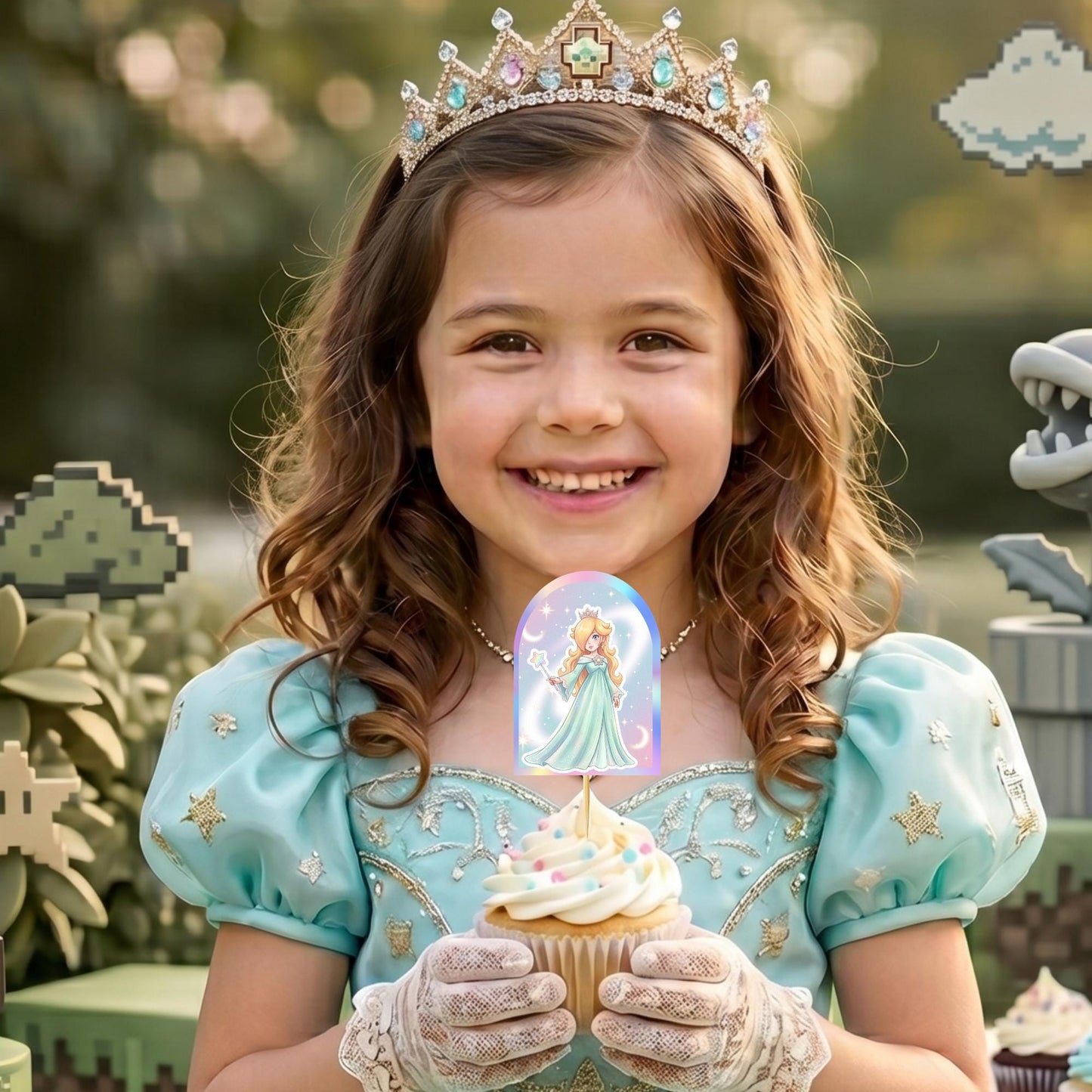 Princess Cupcake Toppers, Rosalina  Princess Birthday Decor, Girls Birthday Cupcake Decorations, Space Princess