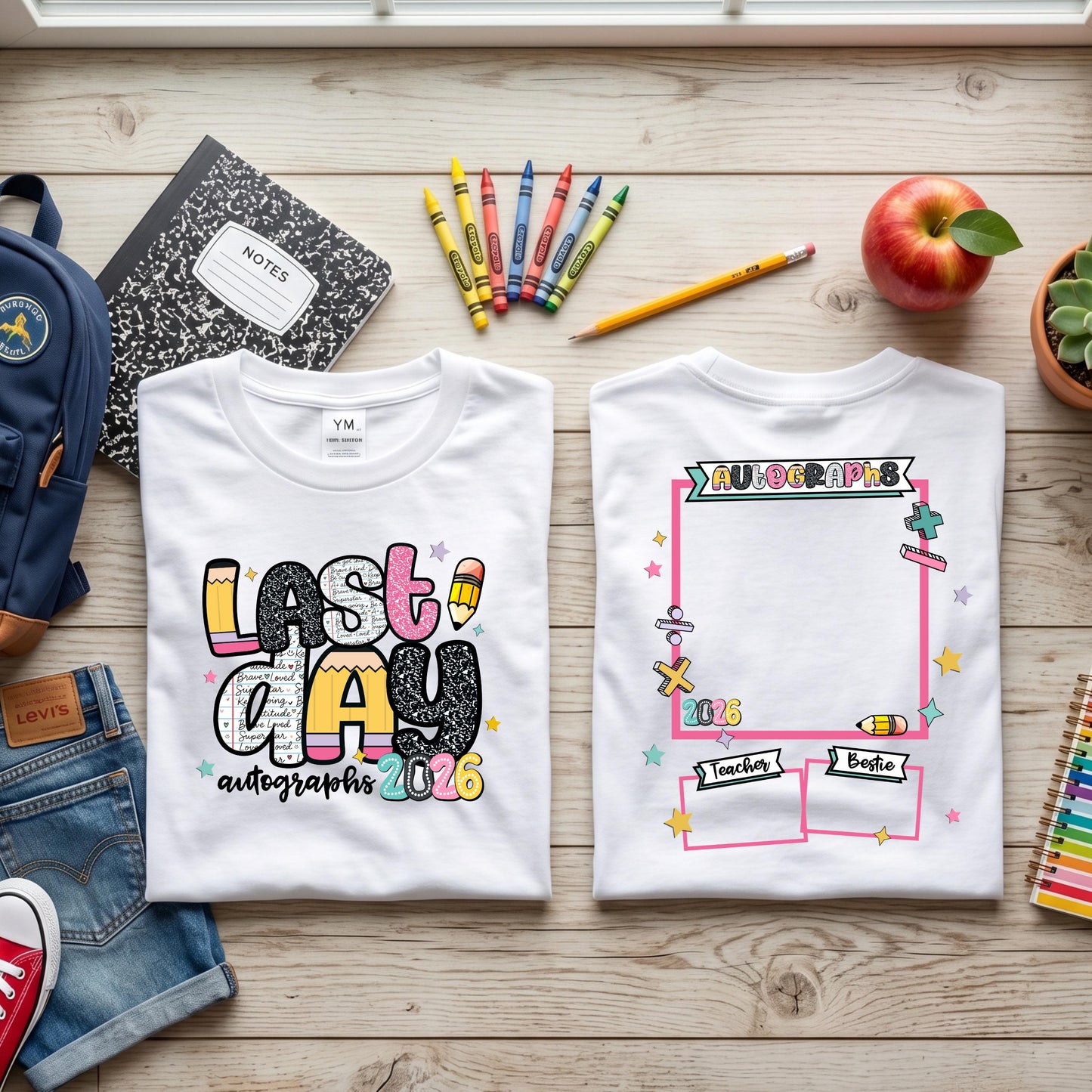 Last Day of School Autograph Shirt, Sign My Shirt Kids Tee, End of School Memory Shirt, Elementary Graduation Keepsake