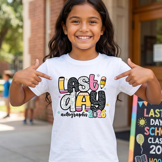 Last Day of School Autograph Shirt, Sign My Shirt Kids Tee, End of School Memory Shirt, Elementary Graduation Keepsake