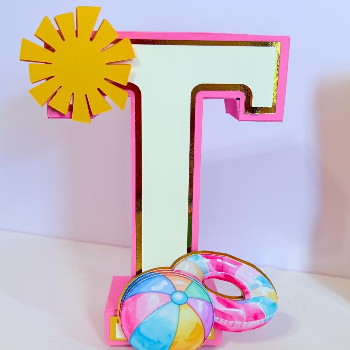 Two Cool Birthday Decorations, Summer Birthday Centerpiece, Pool Party Party Decor, Second Birthday Table Decoration, TWO 3D Letters