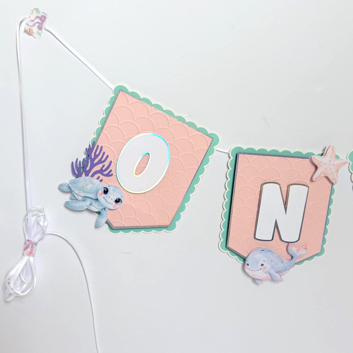 One Der The Sea High Chair Banner | Under The Sea First Birthday Banner | Ocean Birthday Decor | Personalized ONE or TWO Banner
