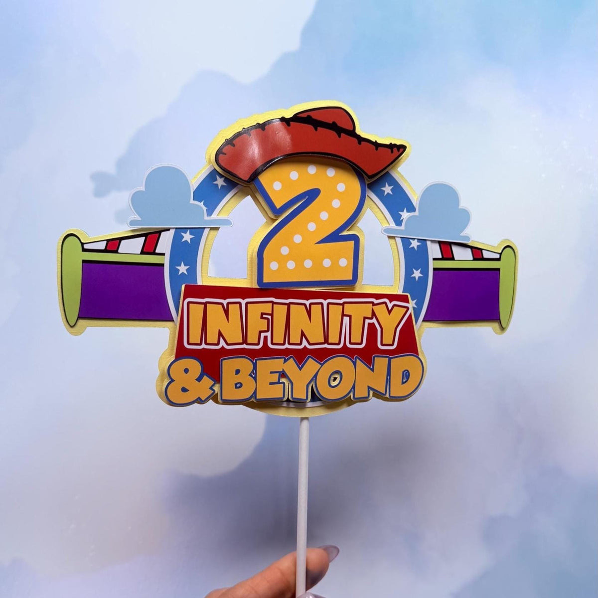Two Infinity and Beyond Cake Topper, 2nd Birthday Cake Topper, Space Birthday Decorations, Toy Space Theme, Custom Cowboy Second Birthday
