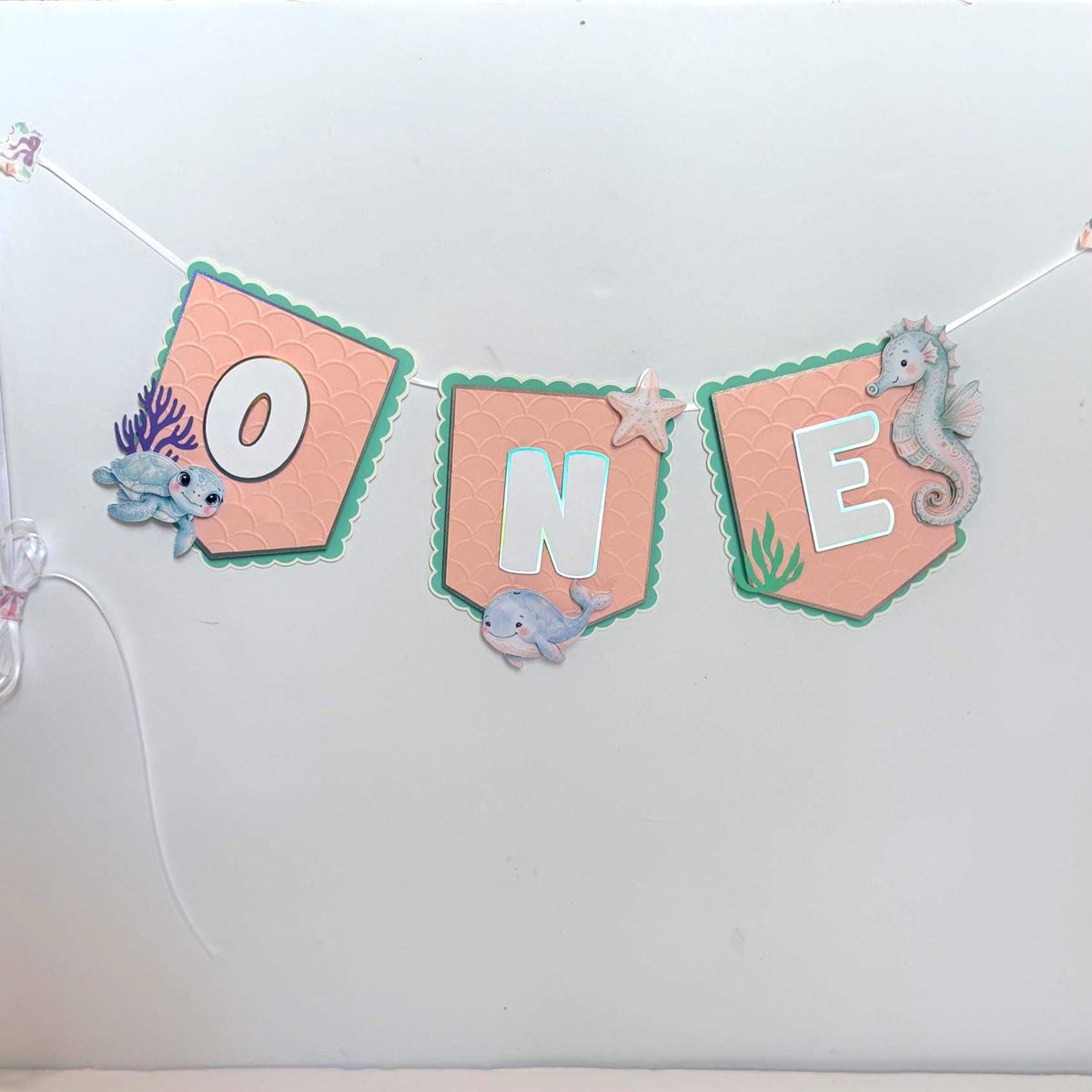 One Der The Sea High Chair Banner | Under The Sea First Birthday Banner | Ocean Birthday Decor | Personalized ONE or TWO Banner